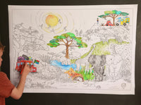 African Safari Themed Giant Colouring Poster