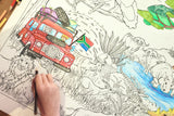 African Safari Themed Giant Colouring Poster