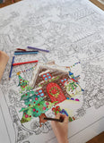 Advent Village Giant Colouring Poster