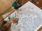 Advent Village Giant Colouring Poster