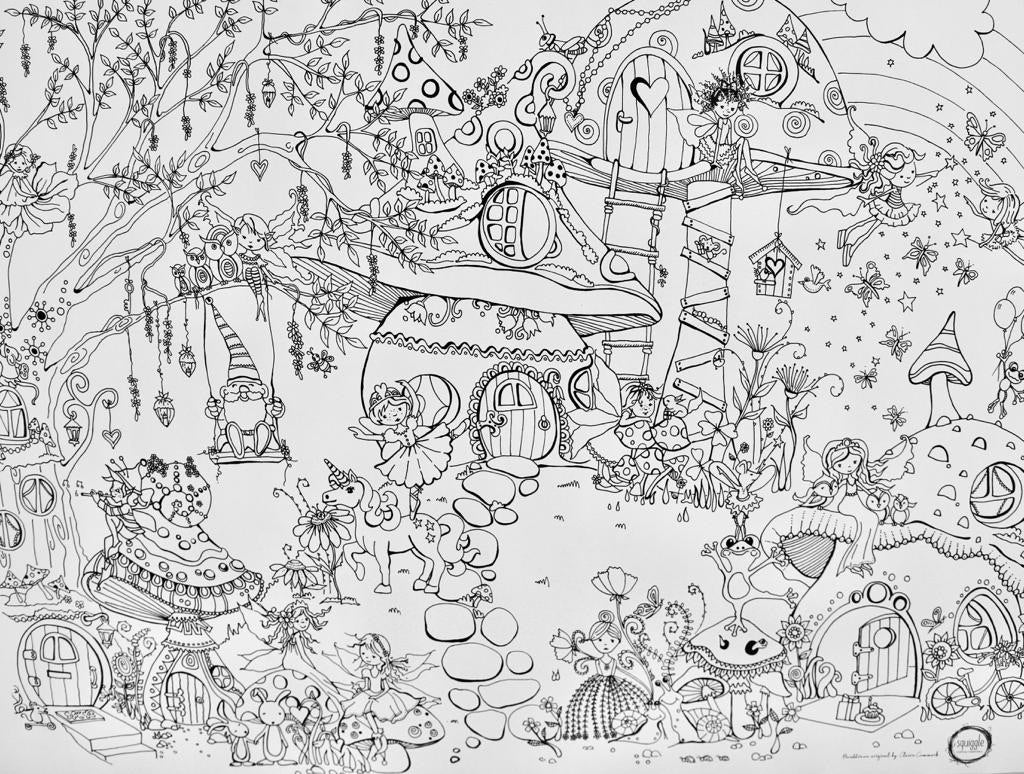 Fairyland Themed Giant Colouring Poster – squiggle@craftingmadeeasysa