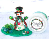 Build a Snowman Themed Mini Playdough Tub