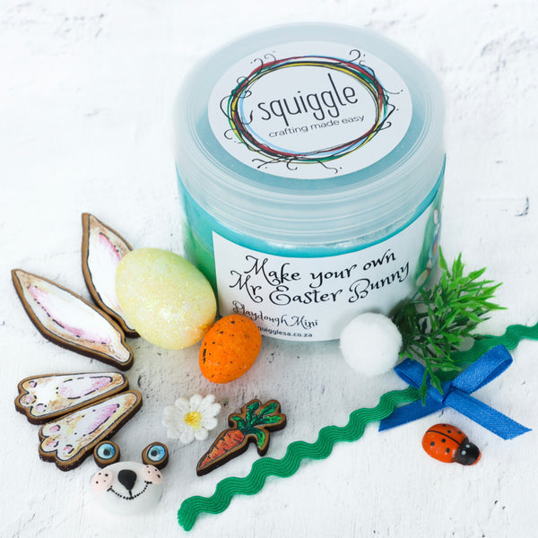 Make Your Own Mr Easter Bunny Mini Playdough Tub