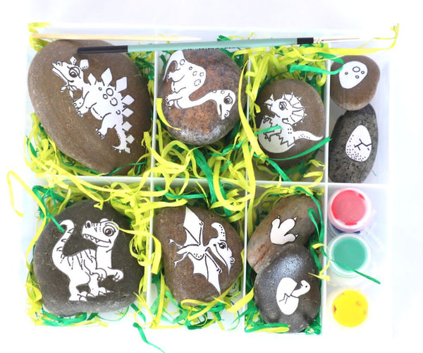 Jurassic Rocks - Colour Me In Rock Painting Set