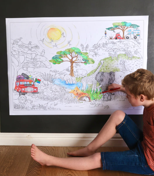 African Safari Themed Giant Colouring Poster