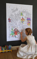 Advent Village Giant Colouring Poster